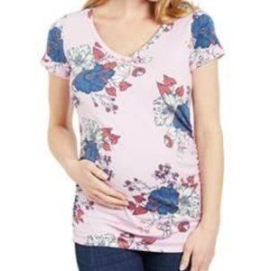 Motherhood Vneck Side Ruched Tee